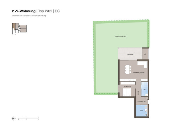 Exklusive 2-Zi-Gartenwohnung - Wohnen am Schlössle  Top W01