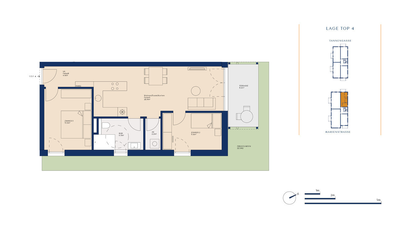 Top 04 Haus 1  |  3-Zimmer-Eck-Garten-Whg. Marienstraße 10 + 10a in Feldkirch-Gisingen zu verkaufen!