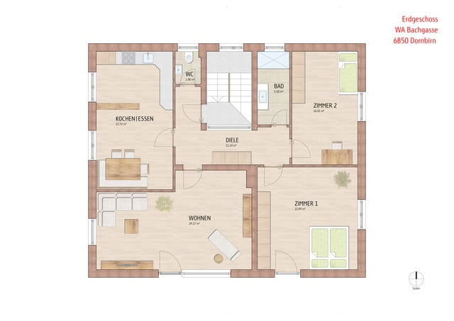 3,5-Zimmer-Gartenwohnung in einem Zweifamilienhaus in Dornbirn