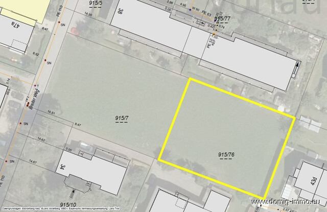 (Teilung möglich) perfektes Baugrundstück, ca. 854m² in sonniger & ruhiger Lage in Feldkirch-Nofels!