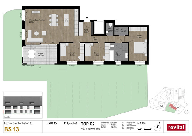 Wohnen am Funkenweg - Ruhelage im Zentrum - Seenähe - Gartenwohnung Top C2
