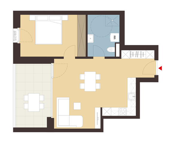 2-Zimmerwohnung mit Dachterrasse | A09