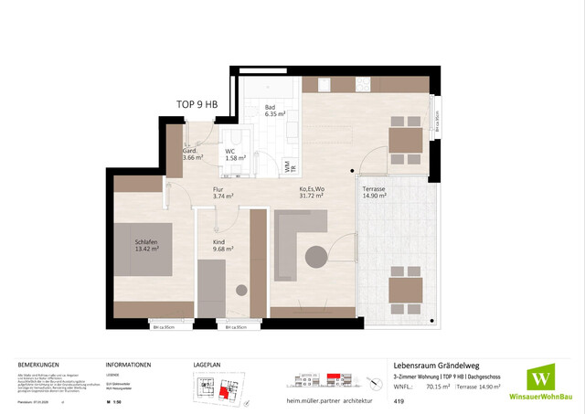 Tolle 3 Zimmer Dachgeschosswohnung zum Wohlfühlen! (HB Top 09)