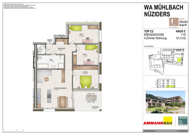 WA Mühlbach TOP C2 4-Zimmer-Gartenwohnung