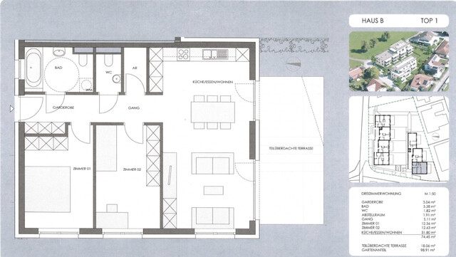 Stilvoll Wohnen: Moderne 3-Zimmer-Gartenwohnung in Dornbirn zu vermieten!