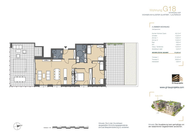 Lauterach bei Bregenz: Außergewöhnliche 4 Zimmer Penthouse Wohnung im Klosterquartier