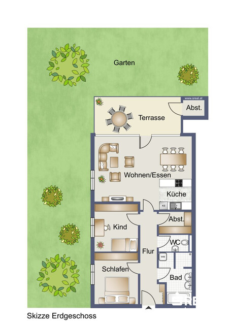 Wunderbare 3-Zimmer-Gartenwohnung in idyllischer Lage