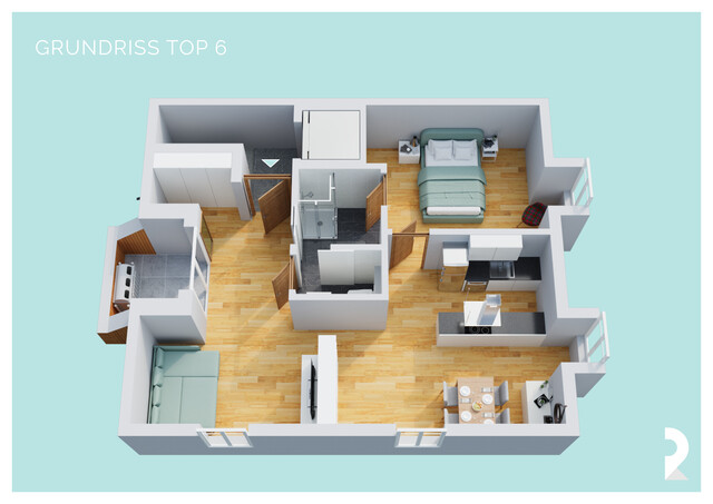 EXKLUSIVE DACHGESCHOSSWOHNUNG MIT BALKON & BLICK AUF DIE SCHATTENBURG