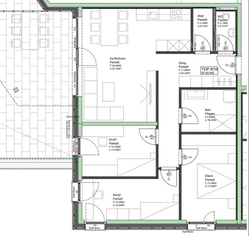Tolle 4-Zimmer-Wohnung TOP 18 mit Kühlung und riesiger Dachterrasse in Weiler-Dorfmitte