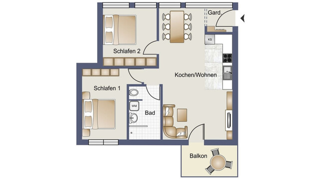 Moderne 3-Zimmer-Wohnung mit Balkon und Einbauküche – schlüsselfertig im Neubau! Top 40A