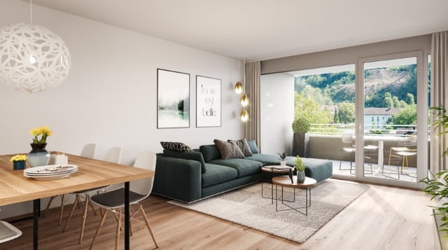 Wohnen auf der Sonnenseite: bezugsfertige 3-Zi-Wohnung Neubau