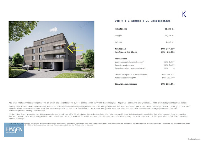 WA KEHLEN Dornbirn
Neubau in der Kehlerstraße
Top 09: 1-Zimmerwohnung