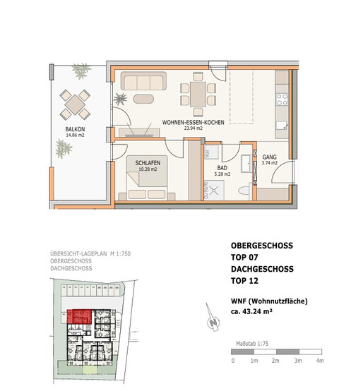 2-Zimmer Wohnung in Fußach – Kompakt & Modern | 43,24 m² | mit Wohnbauförderung | Top 7