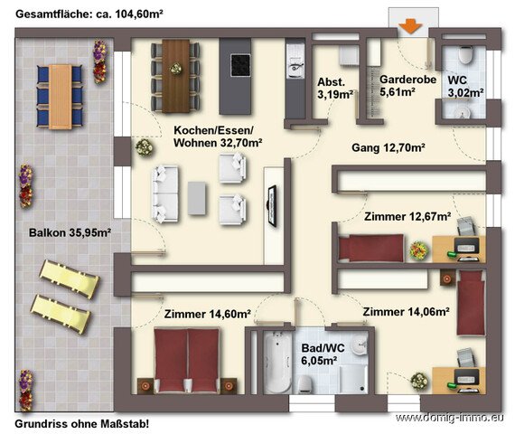 Tolle 4-Zimmer Gartenwohnung an der Grenze zwischen Hohenems und Altach! (inkl. Wohnbauförderung)