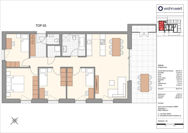 Wohnanlage "Glattenstein" - Kompakte 5-Zimmer-Gartenwohnung - Top 3