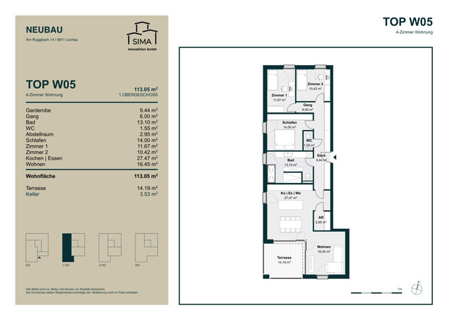 Neubau: 4-Zimmer Wohnung mit Südwest-Terrasse in Bodenseenähe - Wohnbauförderung möglich