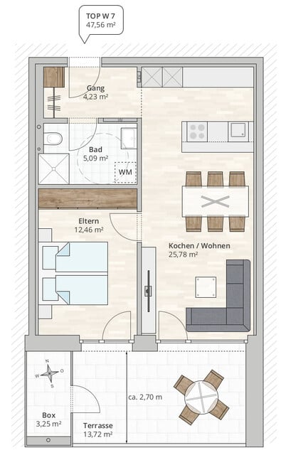 2-Zi-Terrassenwohnung TOP 7 in Rankweil, Vorderlandstraße 2