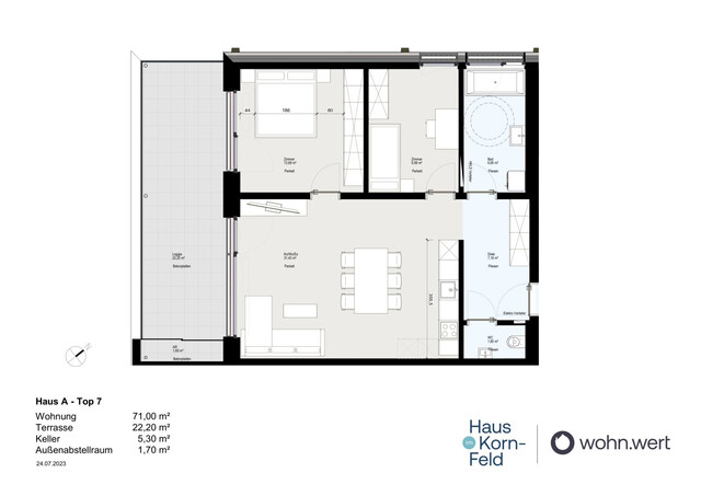 3-Zimmer-Terrassenwohnung in Götzis - Ruhelage / Top A7