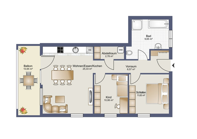 ERSTBEZUG: 3-Zimmer-Wohnung in Lustenau