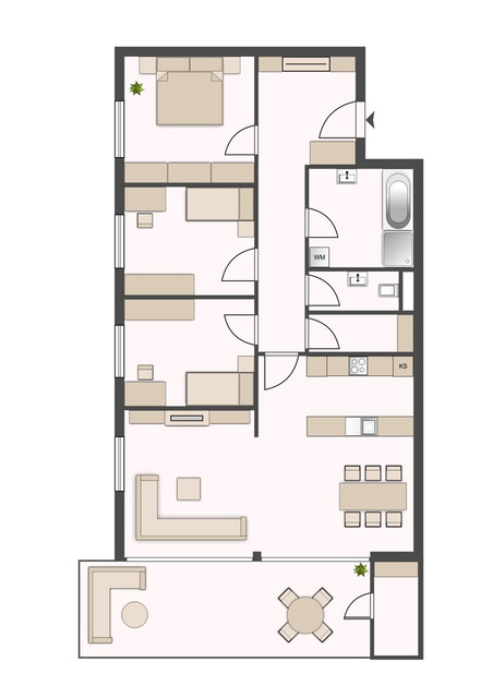 Helle, gepflegte 4-Zimmer-Wohnung mit Südwest-Terrasse in ruhiger Wohnanlage