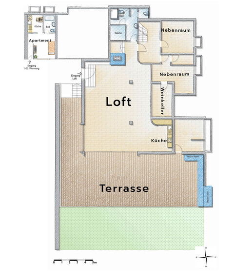 Gewerbefläche / Loft mit Sauna und Seeblick