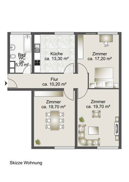Charmante 3-Zimmerwohnung im Zentrum von Rankweil!