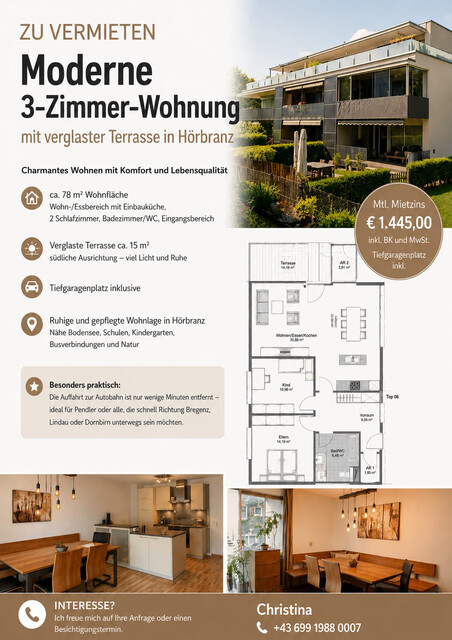 Nachmieter gesucht! Familienfreundliche 3-Zimmer-Wohnung in Hörbranz