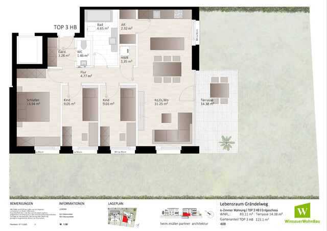 Ihre 4 Zimmer Gartenwohnung zum Verweilen! (HB Top 03)