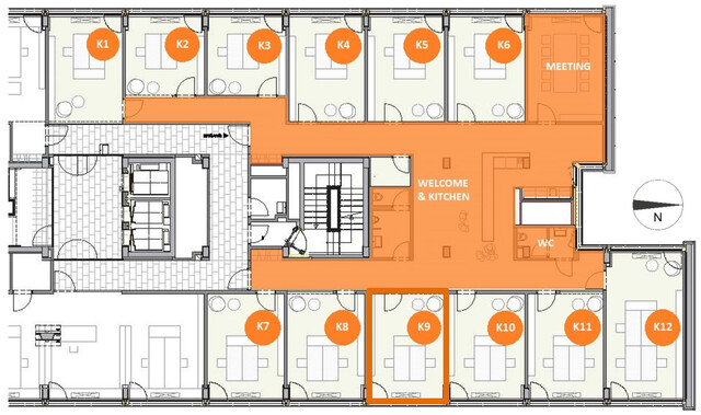 All-In -  abgeschlossenes Büro mit 2 möblierten Arbeitsplätzen im STADTWERK Hochhaus