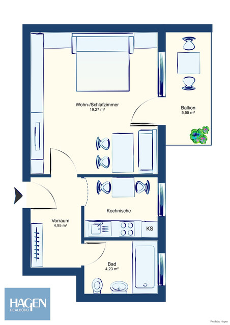 Sanierte 1 Zimmerwohnung in Lustenau zu vermieten!