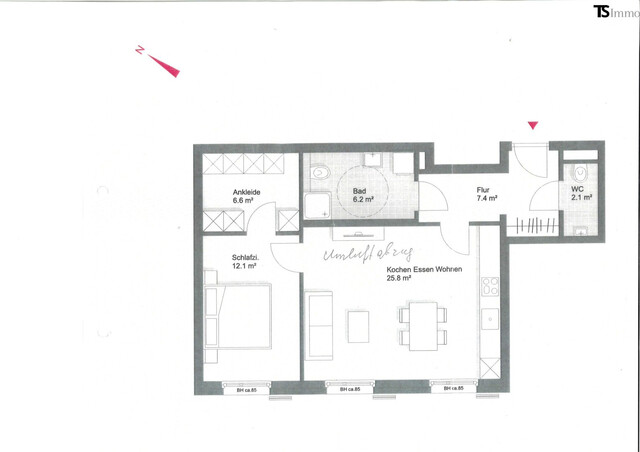 Schruns: Moderne 2-Zimmer-Wohnung ca. 60 m2 in zentraler Lage