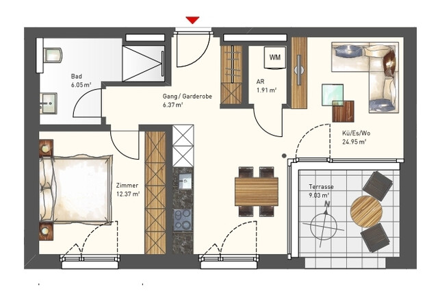 Hochwertige 2-Zimmer-Gartenwohnung in ruhiger Lage von Wolfurt zu vermieten