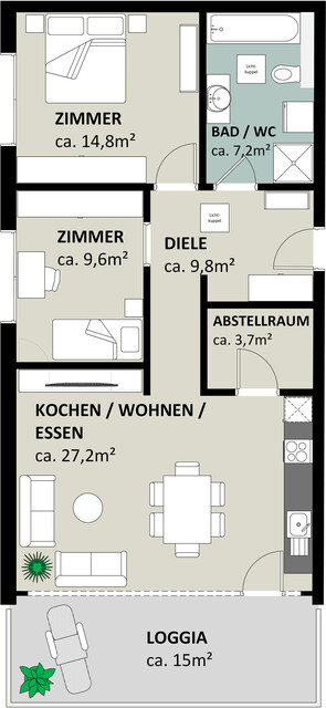 Sonnige 3-Zimmer-Dachgeschosswohnung in Rankweil