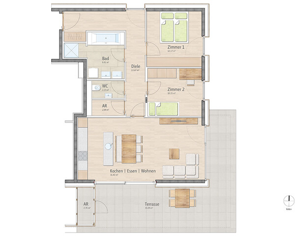 3-Zimmer-Gartenwohnung W02 - Wohnen in bester Lage in Lauterach