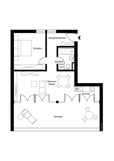 Zentral gelegene 2-Zimmer Dachgeschosswohnung