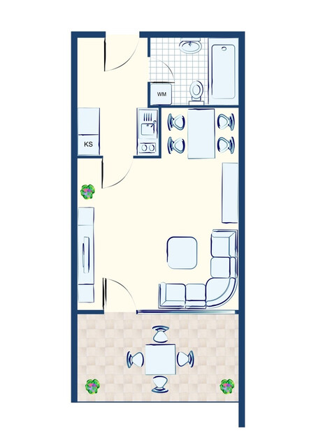 1 Zimmer Apartment mit Terrasse