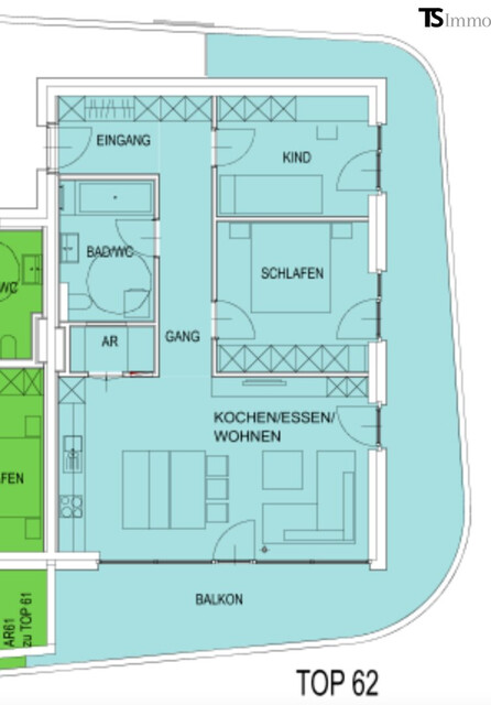 Feldkirch: 3-Zimmer-Terrassen-Wohnung ca. 75 m2 - Terrasse ca. 38 m2 - Zentrums- und Bahnhofsnah