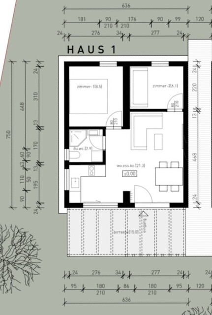 Einfamilienhaus mit Terrasse, Garten, Parkplatz - Ökologisches leistbares Haus inklusive Grundstück