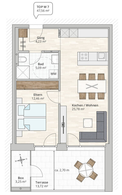 2-Zi-Terrassenwohnung TOP 7 in Rankweil, Vorderlandstraße 2