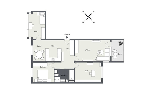 Schöne 4-Zimmer Wohnung mitten in Bregenz