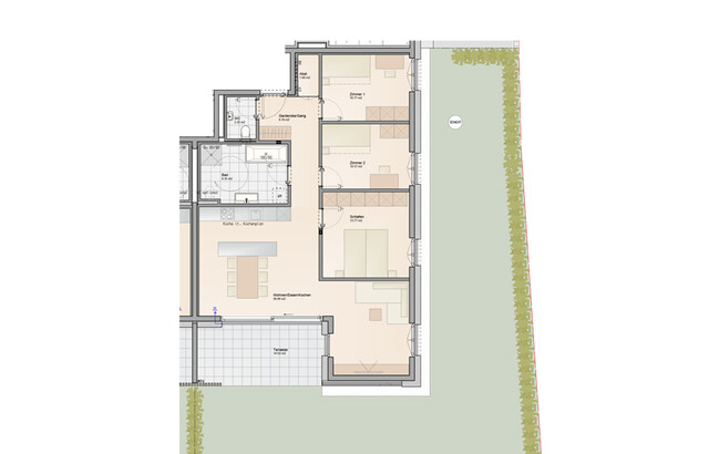 Rundum im eigenen Grün: 4-Zimmer Gartenwohnung (Top A02)
