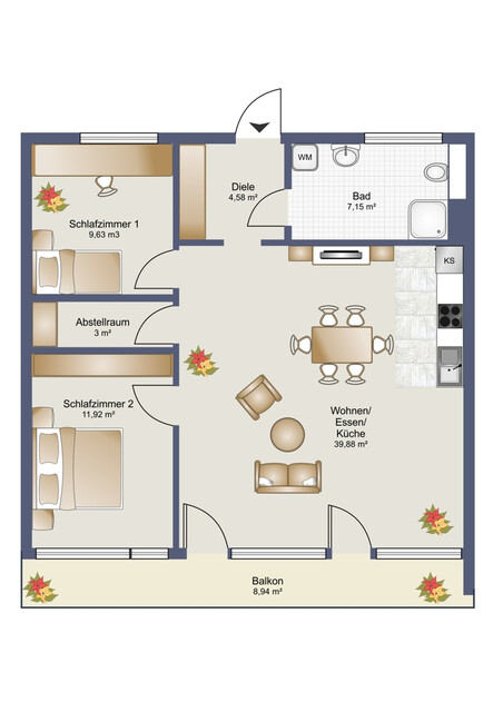 Helle, moderne 3-Zimmerwohnung