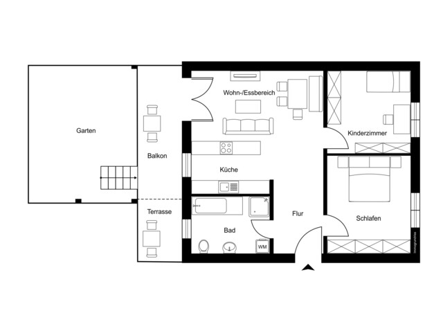 Gepflegte 3-Zimmer-Gartenwohnung in ruhiger Lage
