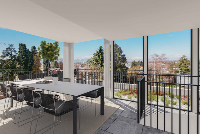 Seesicht und 360°-Blick von der Dachterrasse im 6. Geschoss