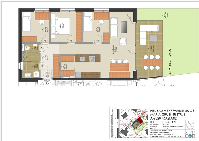 4-Zimmer-Gartenwohnung (optional als 3-Zimmer-Wohnung) in Frastanz - Top 1