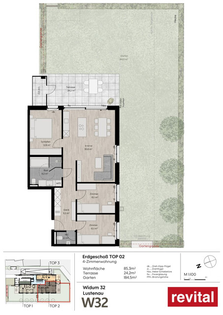 Widum 32 - Wohnen in ruhiger Zentrumslage von Lustenau - Top 2