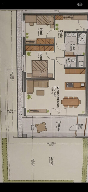 Gartenwohnung mit Terrasse, Garten und Tiefgaragenplatz