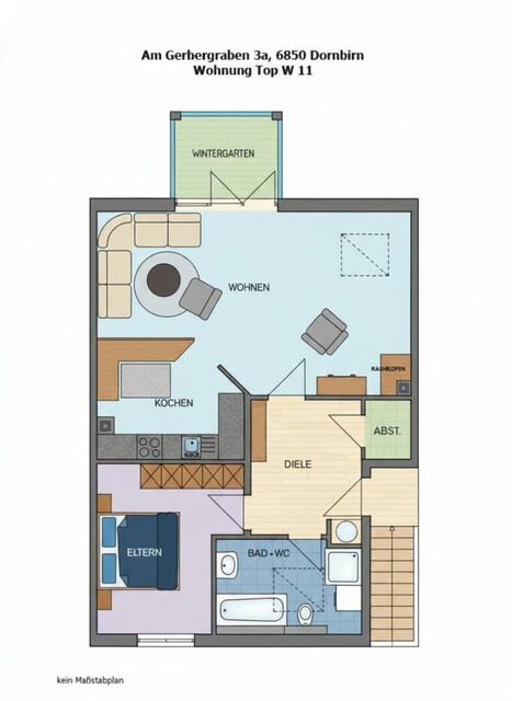 Gemütliche 2-Zimmerwohnung mit Wintergarten in Dornbirn zu vermieten!