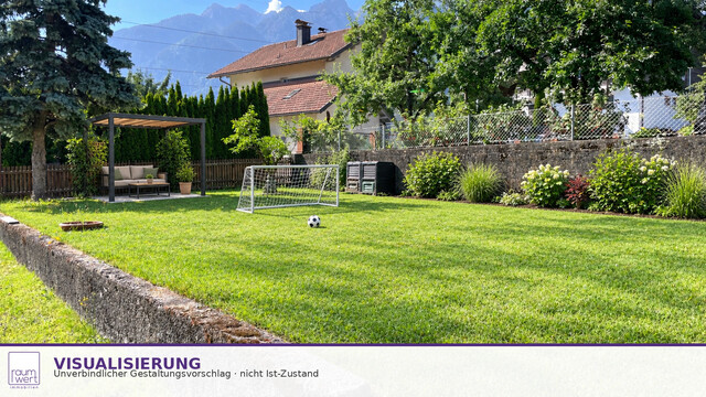 Wunderschöne Aussicht, sonniger Garten und die Berge direkt vor der Haustür