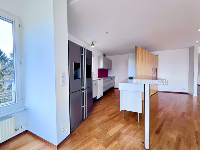 Architekten Maisonette Wohnung mit 180° Aussicht über das Rheintal